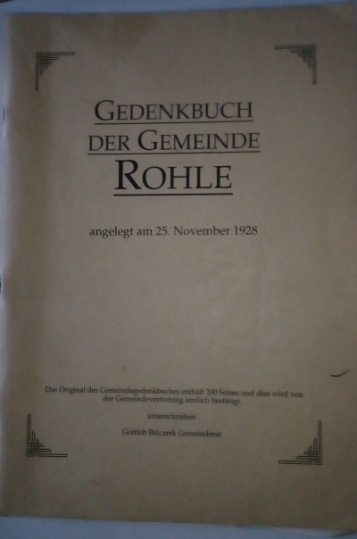 Gedenkbuch der Gemeinde Rohle