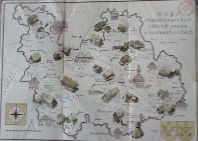 Mapa charakteristických lidových staveb v severních Čechách