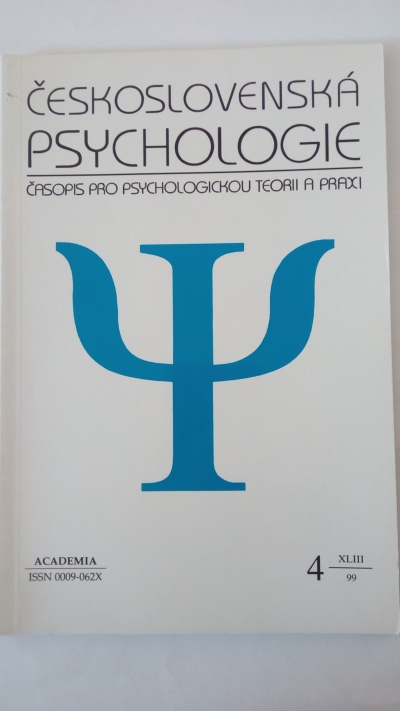 časopis Československá psychologie č. 4/1999