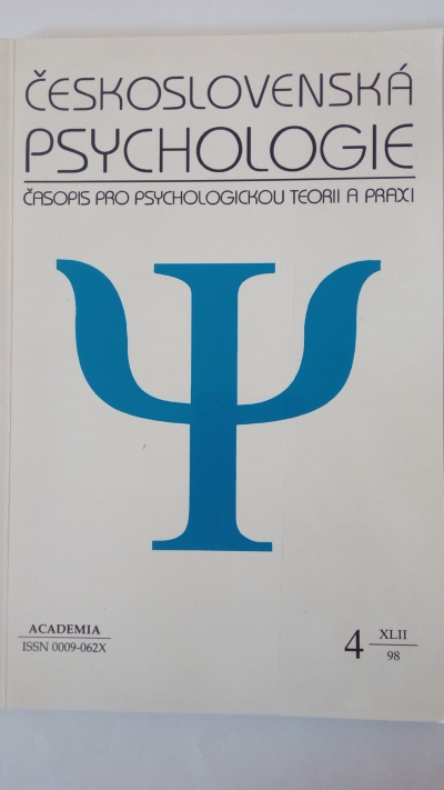 Československá psychologie č. 4/1998