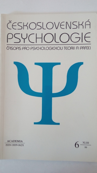 Československá psychologie č. 6/1999