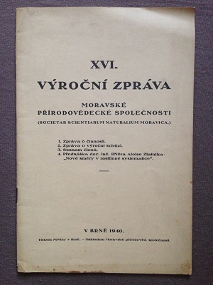 XVI. výroční zpráva Moravské přírodovědecké společnosti