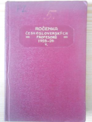 V. Ročenka československých profesorů 1925-26