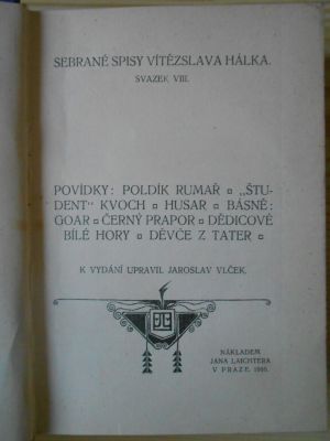 Sebrané spisy Vítězslava Hálka - svazek VIII.