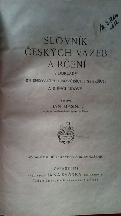 Slovník českých vazeb a rčení