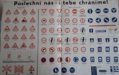 Plakát se dopravními značkami