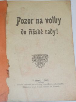 Pozor na volby do říšské rady