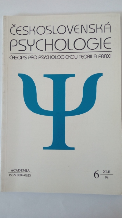 Československá psychologie č. 6/1998