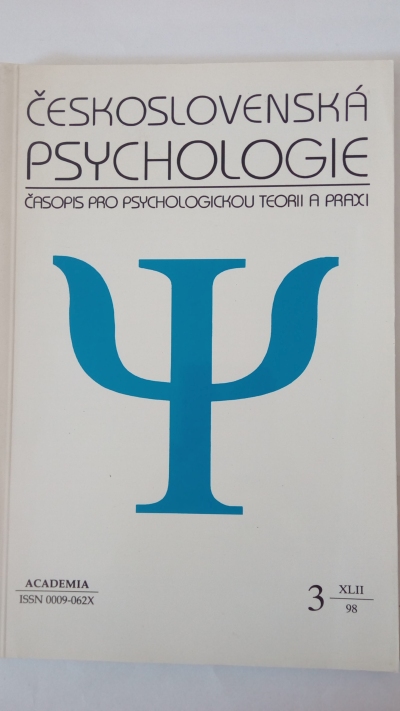 Československá psychologie č. 3/1998