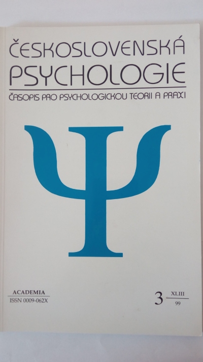 Československá psychologie č. 3/1999