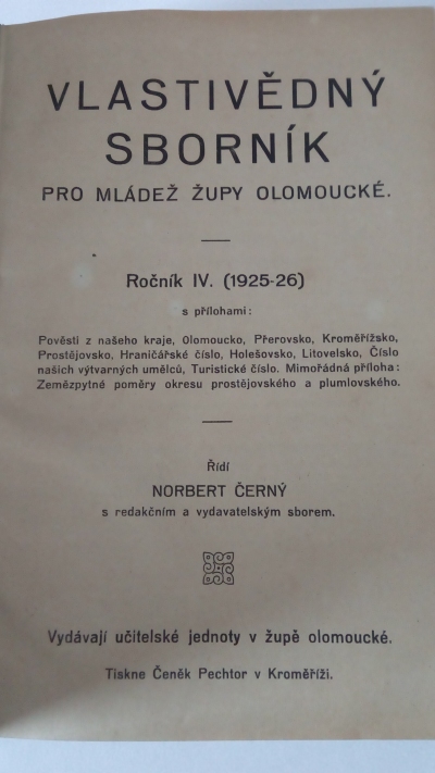Vlastivědný sborník, ročník IV (1925-26)