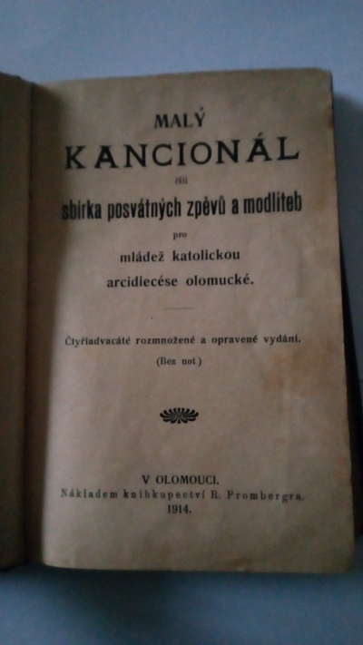 Malý kancionál čili sbírka posvátných zpěvů a modliteb