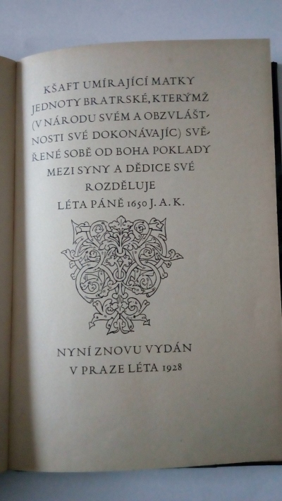 Kšaft umírající matky jednoty bratrské