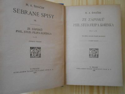 Ze zápisků Phil. Stud. Filipa Kořínka I