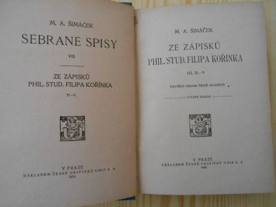 Ze zápisků Phil. Stud. Filipa Kořínka II