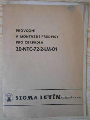 Provozní a montážní předpisy pro čerpadla 20-NTC-72-2-LM-01
