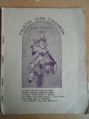 Paleček svým čtenářům k novému roku 1924