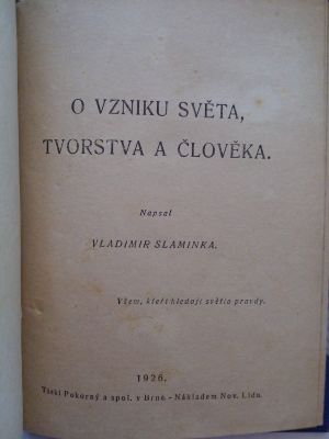 O vzniku světa, tvorstva a člověka