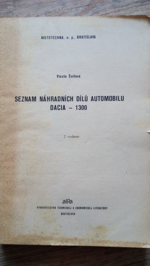 Seznam náhradních dílů automobilu Dacia – 1300