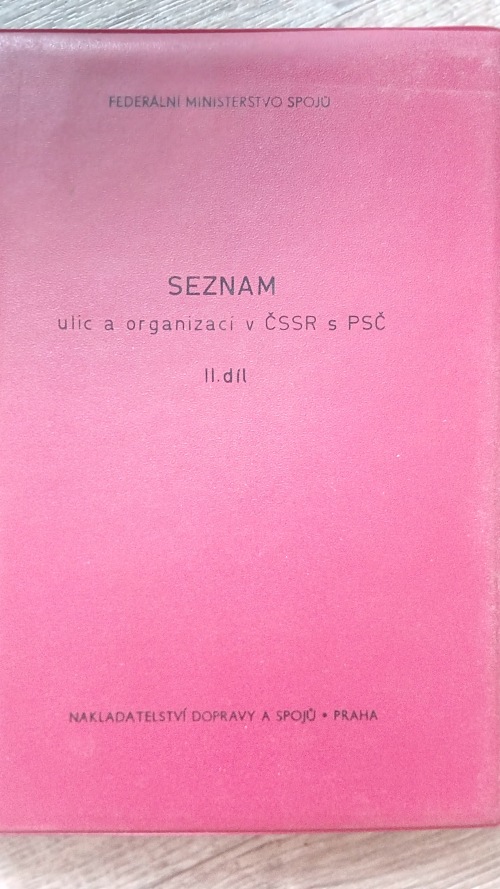 Seznam ulic a organizací v ČSSR s PSČ