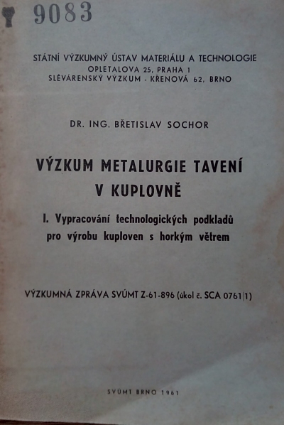 Výzkum metalurgie tavení v kuplovně