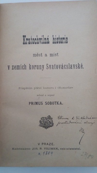Kratochvílná historie měst a míst v zemích koruny Svatováclavské