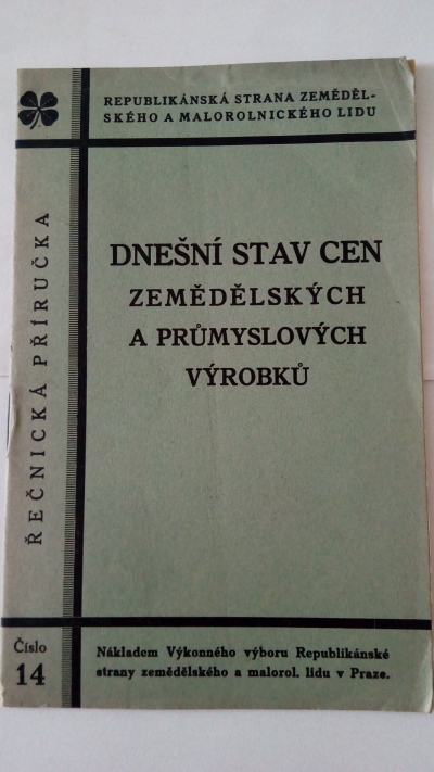 Dnešní stav cen zemědělských a průmyslových výrobků
