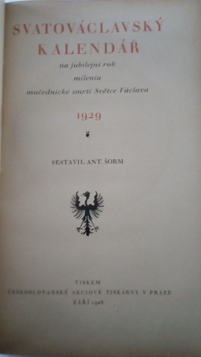 Svatováclavský kalendář 1929