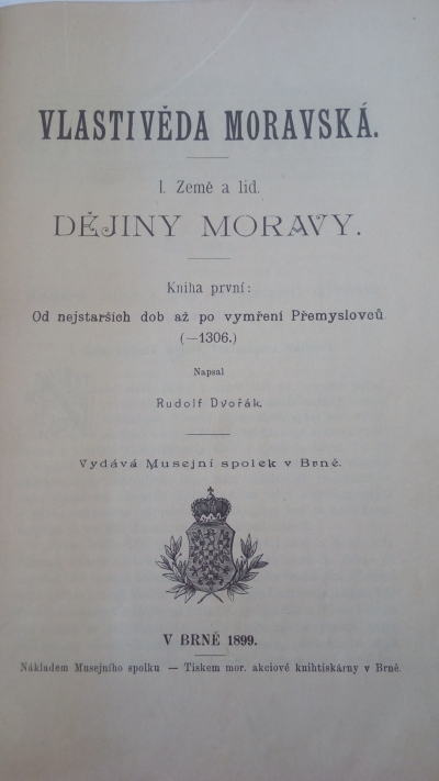 Vlastivěda moravská, I. - Země a lid (dějiny Moravy)