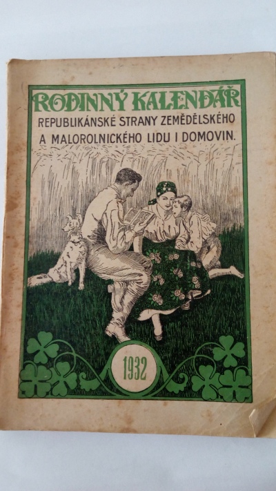 Rodinný kalendář republikánské strany zemědělského a malorolnického lidu i domov
